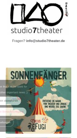 Vorschau der mobilen Webseite www.studio7theater.de, Köln, STUDIO 7 - International Theatre Ensemble