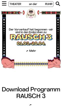 Vorschau der mobilen Webseite www.theater-an-der-ruhr.de, Mülheim, Theater an der Ruhr