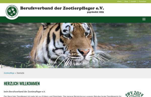Vorschau von www.zootierpflege.de, Berufsverband der Zootierpfleger e.V.