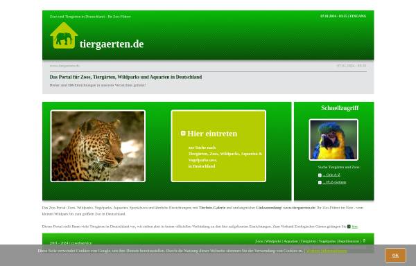 Vorschau von www.tiergaerten.de, Tiergaerten.de