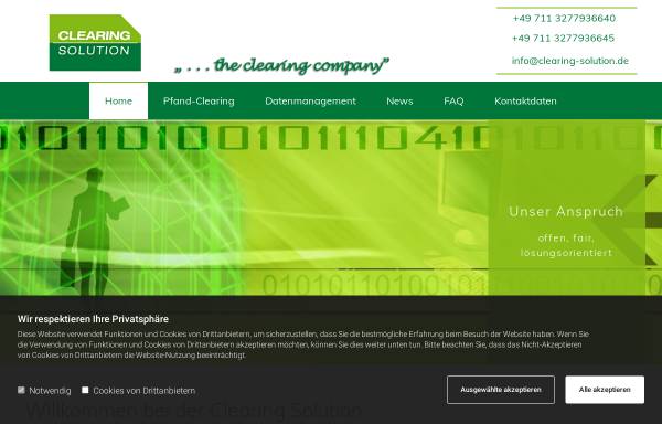 Vorschau von www.clearing-solution.de, Clearing Solution GmbH