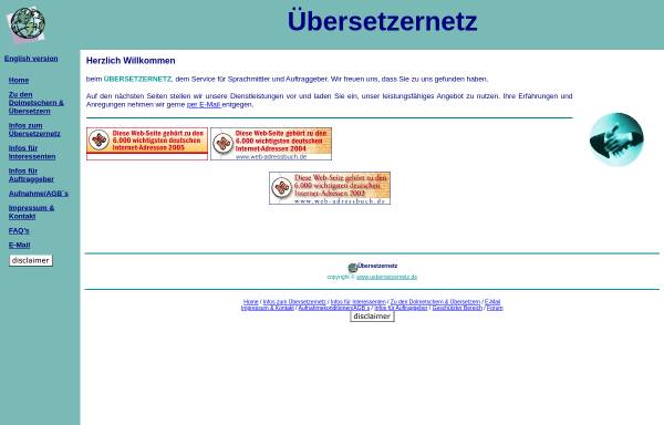 Vorschau von www.uebersetzernetz.de, Übersetzernetz