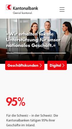 Vorschau der mobilen Webseite www.kantonalbank.ch, Schweizer Kantonalbanken