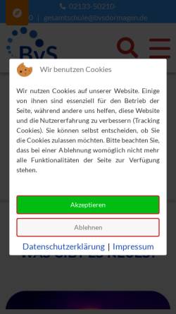 Vorschau der mobilen Webseite bvsdormagen.de, Bertha-von-Suttner-Gesamtschule