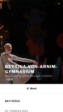 Vorschau der mobilen Webseite www.bva-dormagen.de, Bettina-von-Arnim-Gymnasium Dormagen