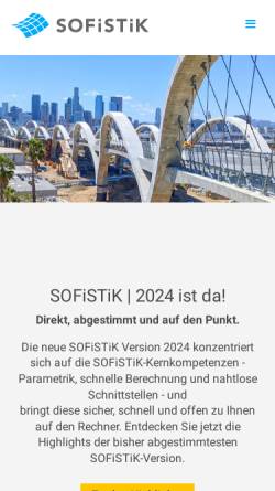 Vorschau der mobilen Webseite www.sofistik.de, Sofistik AG