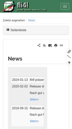 Vorschau der mobilen Webseite www.fli4l.de, FLI4L - the on(e)-disk-router