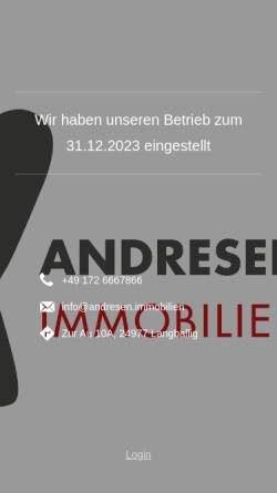 Vorschau der mobilen Webseite www.andresen-immobilien.de, Rolf Andresen Immobilien