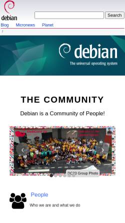 Vorschau der mobilen Webseite www.debian.org, Debian GNU/Linux