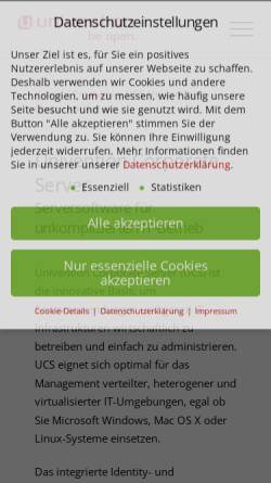 Vorschau der mobilen Webseite www.univention.de, Univention Corporate Server
