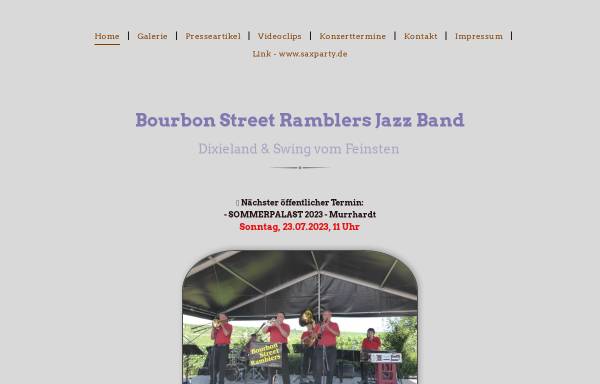 Vorschau von www.bourbonstreetramblers.de, Bourbon Street Ramblers