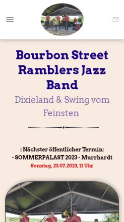 Vorschau der mobilen Webseite www.bourbonstreetramblers.de, Bourbon Street Ramblers