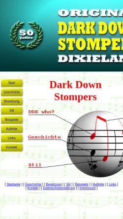 Vorschau der mobilen Webseite www.dark-down-stompers.de, Dark Down Stompers Dixieland Band
