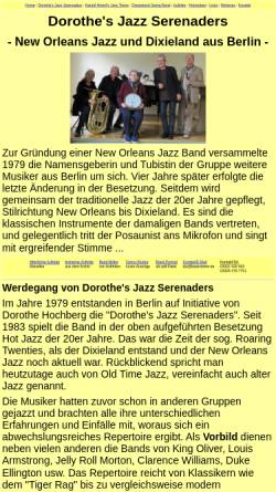 Vorschau der mobilen Webseite basinstreet.de, Dorothe' s Jazz Serenaders