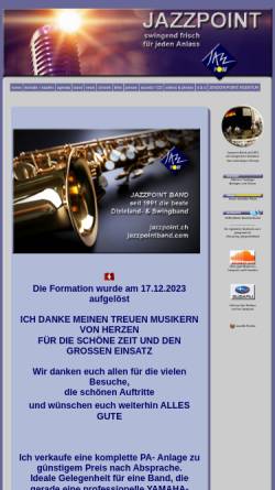 Vorschau der mobilen Webseite www.jazzpoint.ch, Jazz Point Dixielandband
