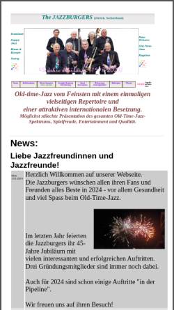 Vorschau der mobilen Webseite www.jazzburgers.ch, Jazzburgers