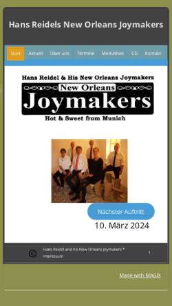 Vorschau der mobilen Webseite www.neworleansjoymakers.de, New Orleans Joymakers