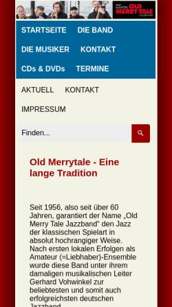 Vorschau der mobilen Webseite www.oldmerrytale.de, Old Merry Tale Jazzband