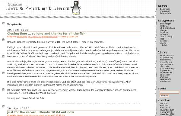 Vorschau von mylinux.suzansworld.com, Suzans Lust und Frust mit Linux