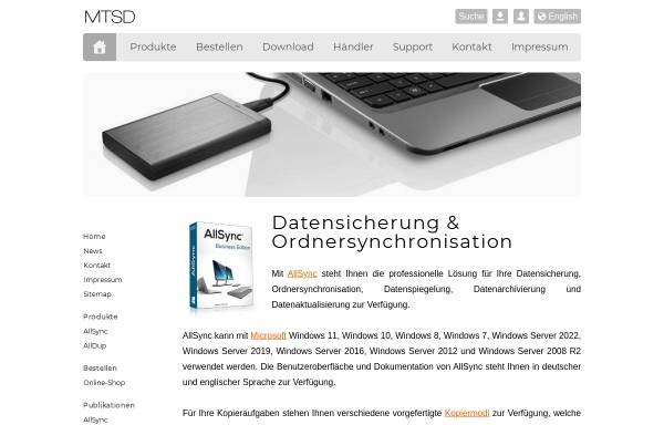 Vorschau von www.allsync.de, AllSync, Michael Thummerer Software Design