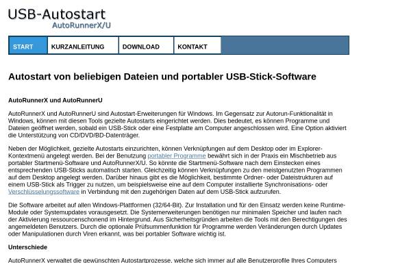 Vorschau von www.usb-stick-software.de, AutoRunnerX