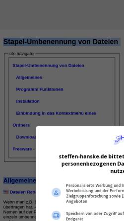 Vorschau der mobilen Webseite www.steffen-hanske.de, DateiRename