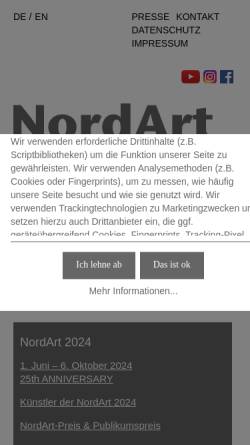 Vorschau der mobilen Webseite www.kunstwerk-carlshuette.de, Kunst in der Carlshütte gGmbH