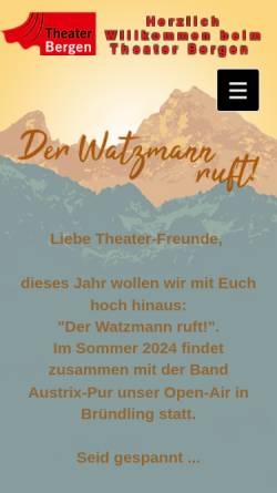 Vorschau der mobilen Webseite www.theater-bergen.de, Bergen (Chiemgau), Theater