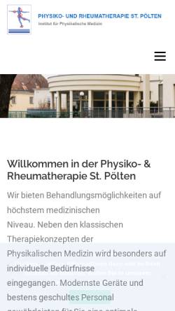 Vorschau der mobilen Webseite www.ipm-stpoelten.at, Physiko- und Rheumatherapie St. Pölten