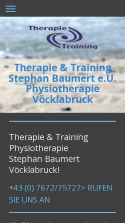 Vorschau der mobilen Webseite www.therapie-training.at, Therapie und Training Stephan Baumert KG