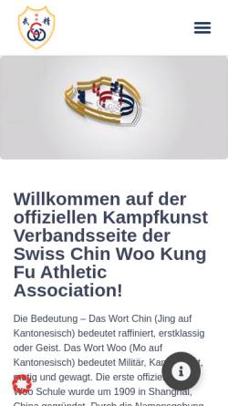 Vorschau der mobilen Webseite www.chin-woo.ch, Chin Woo Vereinigung Schweiz