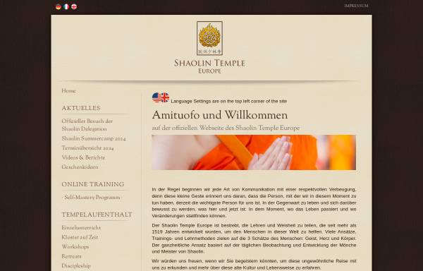 Vorschau von www.shaolintemple.eu, Shaolin Tempel