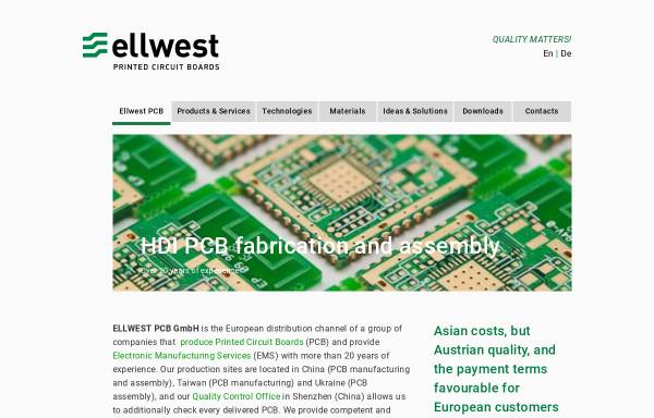 Vorschau von www.ellwest-pcb.com, Ellwest Dr. V. Oudodov & Co. KG