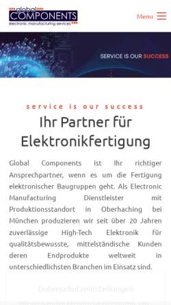 Vorschau der mobilen Webseite www.global-components.de, Global Components GmbH