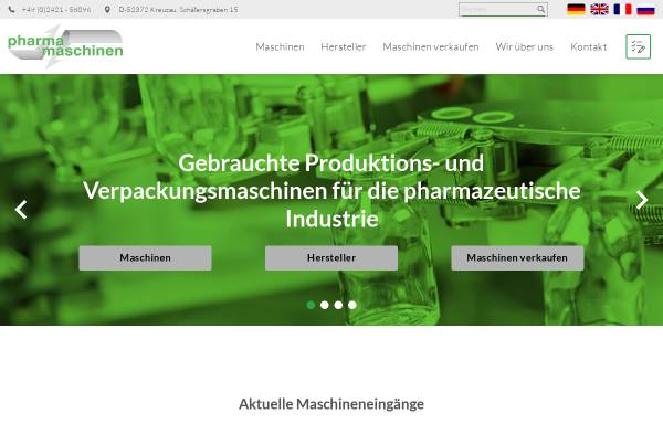 Vorschau von www.pharma-maschinen.com, Pharma Maschinen GmbH