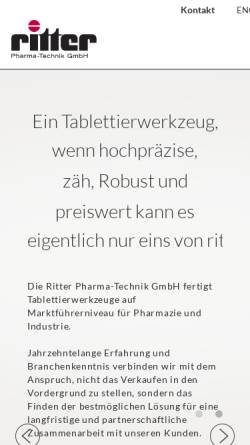 Vorschau der mobilen Webseite www.ritter-pharma-technik.com, Ritter Pharma-Technik GmbH