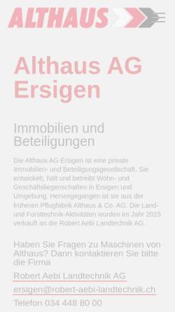 Vorschau der mobilen Webseite www.althaus.ch, Althaus AG