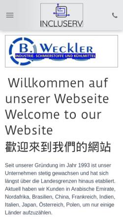 Vorschau der mobilen Webseite www.firma-weckler.de, Bardo Johannes Weckler