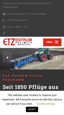 Vorschau der mobilen Webseite www.etz-hellmuth.de, ETZentrum Hellmuth GmbH & Co. KG