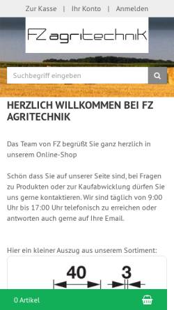 Vorschau der mobilen Webseite fz-agritechnik.de, FZ Agritechnik OHG
