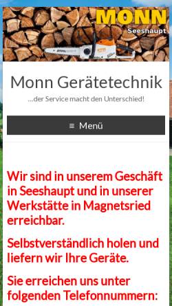 Vorschau der mobilen Webseite www.jakob-monn.de, Jakob Monn - Stihl-Dienst
