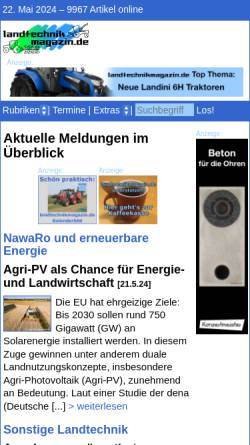 Vorschau der mobilen Webseite www.landtechnikmagazin.de, landtechnikmagazin.de