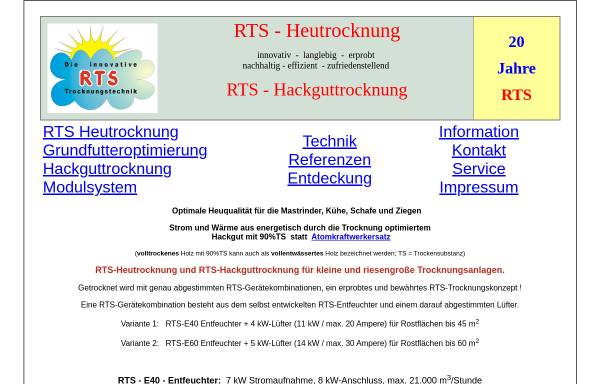 Vorschau von www.rts-heutrocknung.com, RTS Trocknungstechnik GmbH