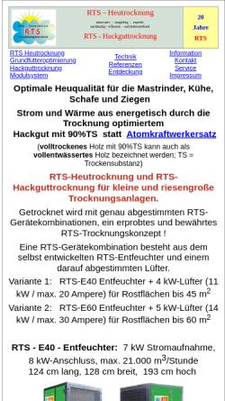 Vorschau der mobilen Webseite www.rts-heutrocknung.com, RTS Trocknungstechnik GmbH