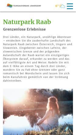 Vorschau der mobilen Webseite www.naturparkraab.at, Dreiländer Naturpark Raab