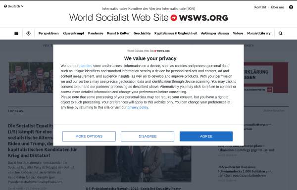 Vorschau von www.wsws.org, World Socialist Web Site