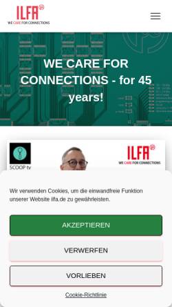 Vorschau der mobilen Webseite www.ilfa.de, Ilfa GmbH
