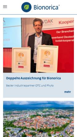 Vorschau der mobilen Webseite www.bionorica.de, Bionorica AG