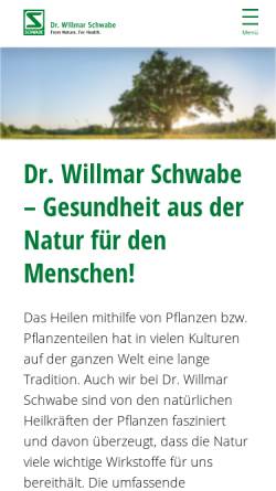 Vorschau der mobilen Webseite www.schwabe.de, Dr. Willmar Schwabe GmbH & Co. KG