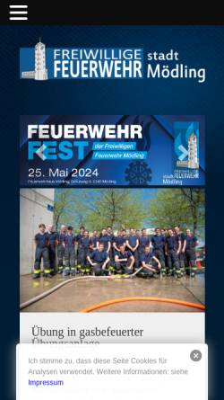 Vorschau der mobilen Webseite www.ffmoedling.at, Freiwillige Feuerwehr der Stadt Mödling